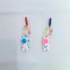 Creative beaded soft rubber keychains, cartoon dolls, key accessories, three-dimensional dolls, pendants, keychains, PVC keychains details Picture